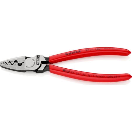 Knipex Zange zum Crimpen von Kabelhülsen 180 mm (97 71 180)