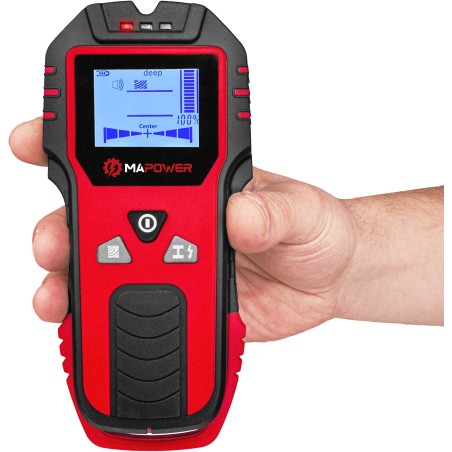 DETEKTOR FÜR HOLZ, METALL, LEITUNGEN, KABEL UND ROHRLEITUNGEN IN WÄNDEN – MAPOWER