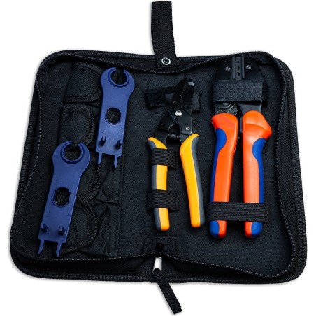 Volt Werkzeugset für MC-4-Steckverbinder (Presszange, Abisolierzange, Schraubenschlüssel)