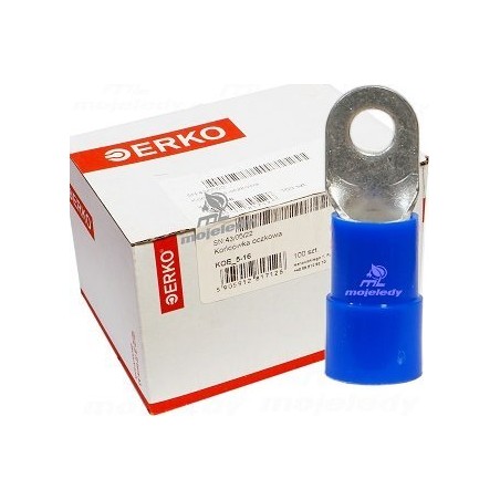 Erko Isolierte Ösenklemme KOE 16 mm M5, 100 Stück, ERKO