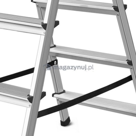 DRABEST Aluminiumleiter, beidseitig nutzbar, 5 Sprossen, Tragkraft: 125–150 kg (Tragkraft 125 kg)