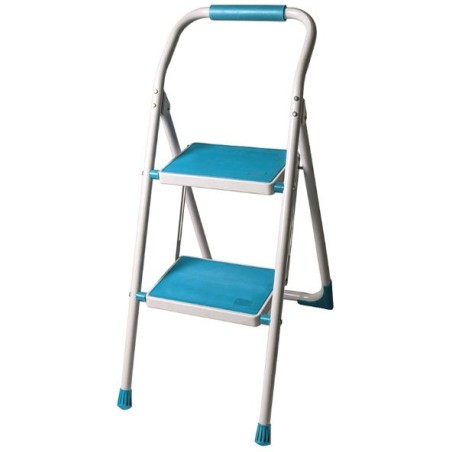 Zusammenklappbare Haushaltsleiter, 2-stufig, mit Ablage, bis 150 kg, universell einsetzbar