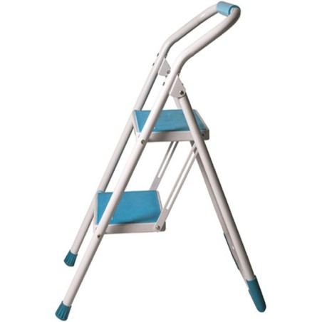 Zusammenklappbare Haushaltsleiter, 2-stufig, mit Ablage, bis 150 kg, universell einsetzbar