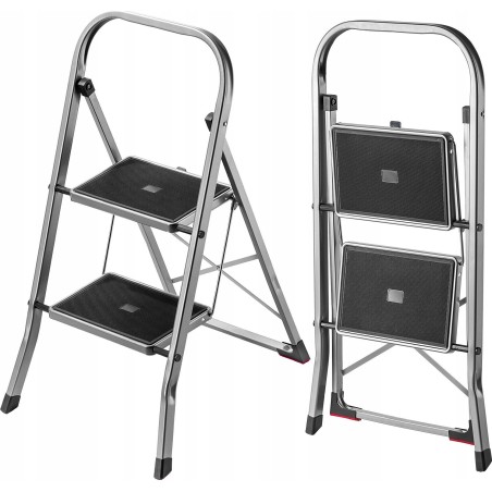 Kadax KADAX 2-stufige Aluminium-Haushaltsleiter, Tragkraft 150 kg