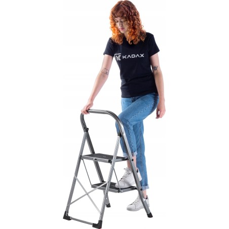 Kadax KADAX 2-stufige Aluminium-Haushaltsleiter, Tragkraft 150 kg