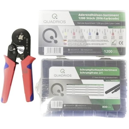 Quadrios 22T009 22T009 Crimpzangen-Set für Aderendhülsen 0,25 bis 10 mm² inkl. Aderendhülsen-Sortiment (22T009)