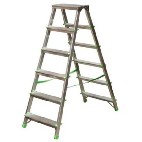 Zweiseitige Aluminium-Klapptreppe mit 6 Stufen