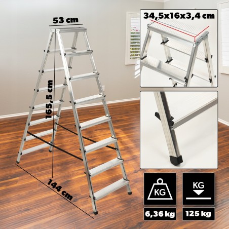 Kadax KADAX Aluminium-Doppelseitige Leiter 2x8