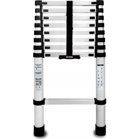 AWTools DRABEST ALUMINIUM-TELESKOPLEITER 9 Sprossen 2,6 m HOME 125 kg