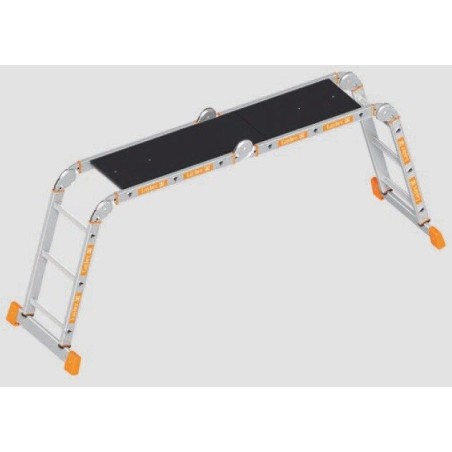 4-teilige LAYHER TOPIC1057/4x3-Leiter mit Arbeitsplattform