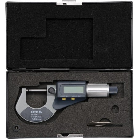 Yato Mikrometer 0–25 mm mit Digitalanzeige (YT-72305)
