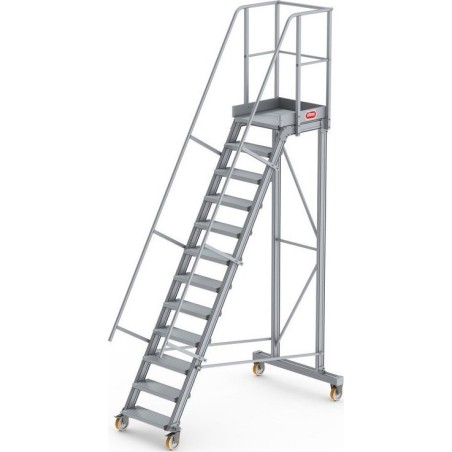 Lero Mobile Arbeitsbühne aus Aluminium (Höhe 294 cm, 12 Stufen, 4 Räder)