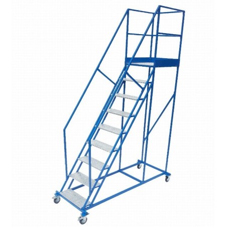 Stahl-Arbeitsbühne, fahrbar, 8 Stufen und Plattform (Standard)