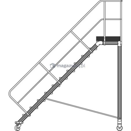 Lero Mobile Arbeitsbühne aus Aluminium (Höhe 221 cm, 9 Stufen, 4 Räder)