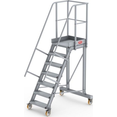 Lero Mobile Arbeitsbühne aus Aluminium (Höhe 172 cm, 7 Stufen, 4 Räder)