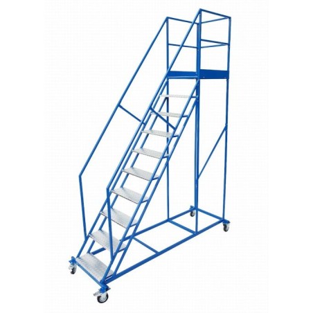 Stahl-Arbeitsbühne, fahrbar, 9 Stufen und Plattform (Standard)