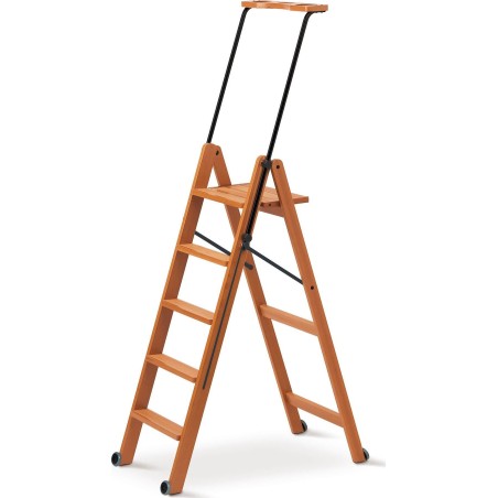 Holzleiter 182 x 50 cm TUSCANIA 5, braun - Arredamenti