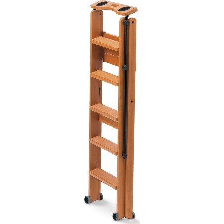 Holzleiter 182 x 50 cm TUSCANIA 5, braun - Arredamenti