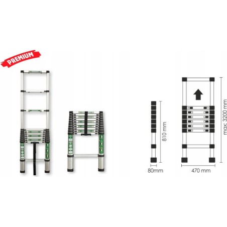 Stalco Leiter, 3 m, Aluminium