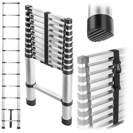 KADAX Aluminium-Teleskopleiter HOME 3,2 m, 11 Sprossen