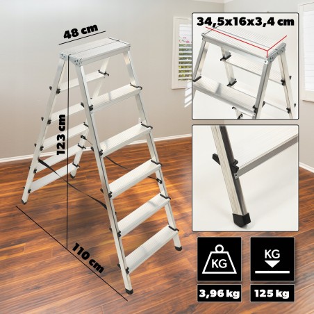Kadax KADAX Aluminium-Doppeltreppe 2x6