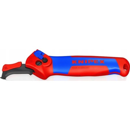 Knipex KNIPEX Abisoliermesser 16 50 145 SB, Abisolierwerkzeug (rot/blau, mit Ratschenfunktion)
