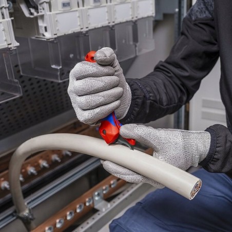 Knipex KNIPEX Abisoliermesser 16 50 145 SB, Abisolierwerkzeug (rot/blau, mit Ratschenfunktion)