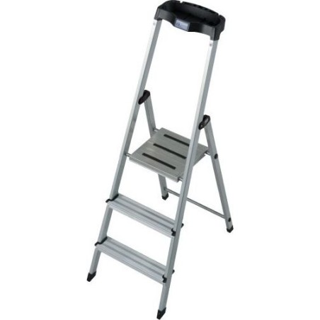 Krause Safety Einseitige freistehende Aluminiumleiter, 3-stufig (126313)