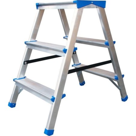 Braket Freistehende doppelseitige Aluminiumleiter mit 3 Sprossen (BR-00-7002)