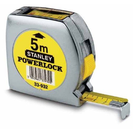Stanley Maßband mit oberer Ablesung PowerLock 5 m x 19 mm 33-932