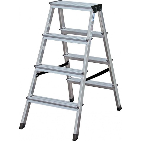Krause Dopplo – freistehende, beidseitig nutzbare Aluminiumleiter mit 5 Sprossen (120403)