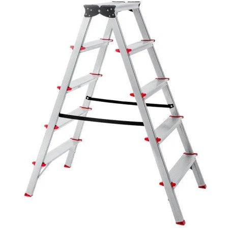 2-seitige Aluminium-Klapptreppe mit 5 Stufen