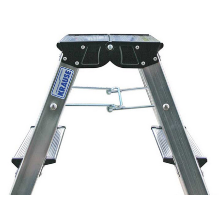 Krause Treppy – Freistehende, beidseitig nutzbare Aluminium-Leiter mit 2 Sprossen (130020)