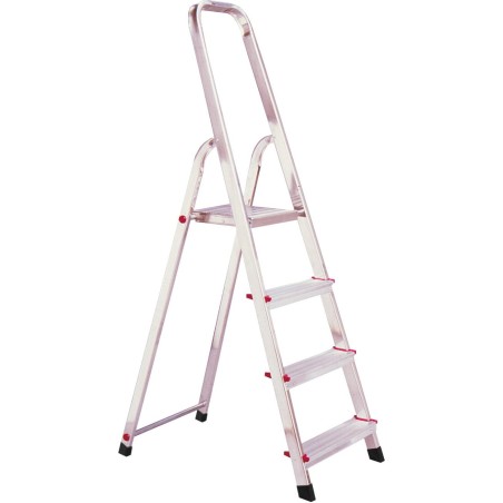 Krause Corda Einseitige freistehende Aluminiumleiter, 4 Sprossen (000705)