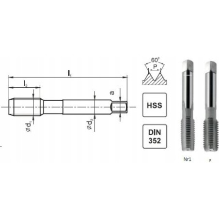Fanar Gewindebohrer UNF 3/8-24 DIN-2181/2 (2B) HSS