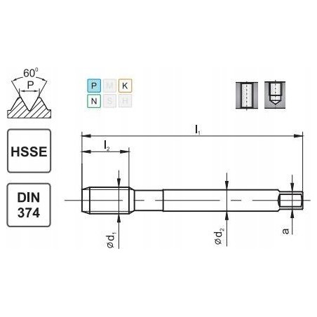 Fanar Gewindebohrer M14x1 DIN-374C (6H) HSSE 800
