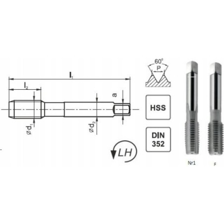 Fanar Gewindebohrer M18x1,5 NGMM/2 DIN-2181 LH (6H) HSS