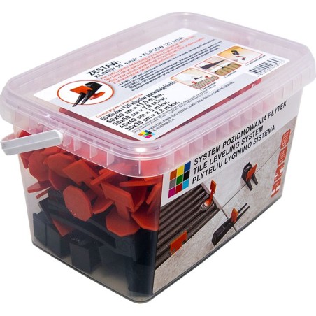 PROFESSIONAL NEW SYSTEMS Fliesenausgleichssystem, bestehend aus ca. 100 Keilen und 750 Clips (1,5 mm).