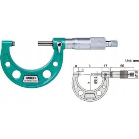 Insize Mikrometer 200–225 Standard.