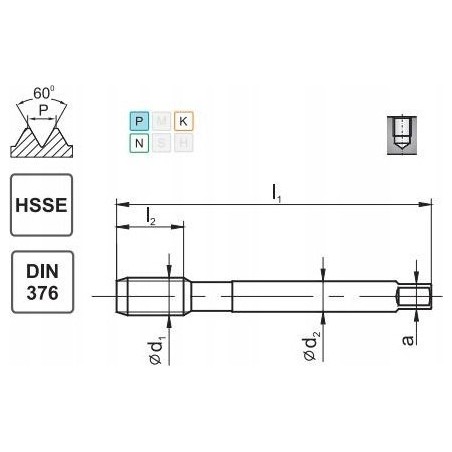Fanar Gewindebohrer M16 DIN-376C L40 LH (6H) HSSE 800 – D2-591101-0160