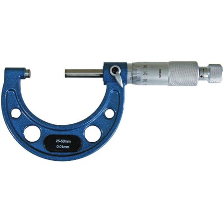 Gimex Analog-Mikrometer, Standard-Außenmessung, 0–25 mm (304.408)