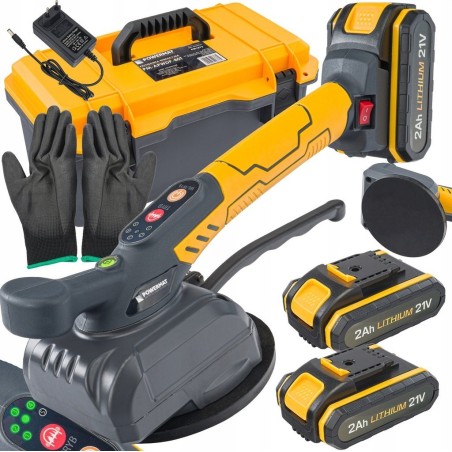 Powermat Vibrationssauger zum Verlegen von Fliesen – Vibrationsgerät zum Ausrichten, 2x 21-V-Akku