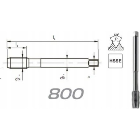 Fanar Gewindebohrer M24x1,5 DIN-374B (6H) HSSE 800