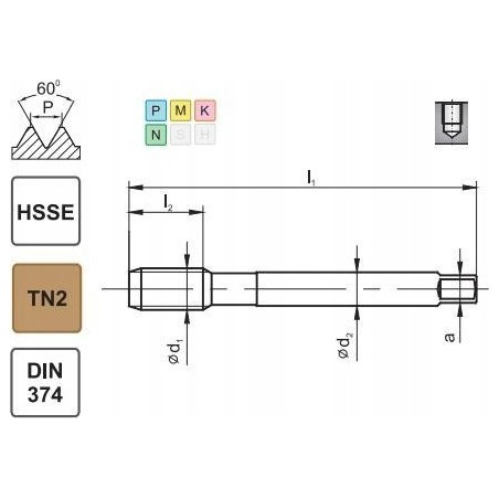 Fanar Gewindebohrer M24x1,5 DIN-374C R40 (6H) HSSE TN 800X