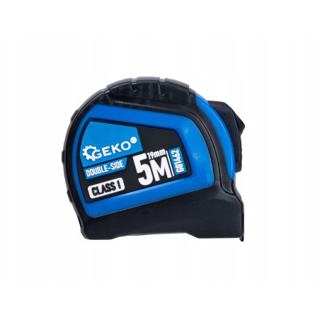 Doppelseitiges Nylon-Rollmaßband mit Automatikmechanismus, 5 m/19 mm, KLASSE I – Displaykarton (12/120)