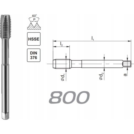Fanar Gewindebohrer UNC 5/8-11 DIN-376B (2B) HSSE 800