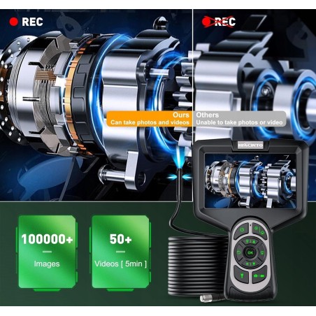 Hiacinto Endoskop-Inspektionskamera mit Beleuchtung, 20 m wasserdicht, IP68, 32 GB