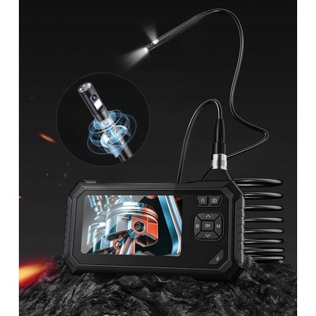 Inspektionskamera mit Bildschirm, Endoskop mit Zoom, um 360° drehbarer Kopf, 8 LEDs, 5 m, 8 mm