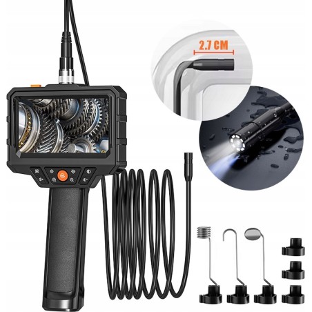 Inspektionsendoskop mit starrem Schlauch (5 m), 8 LEDs, IP67, Minikamera (2,7 cm, 8,5 mm)
