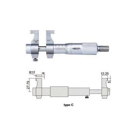 Insize Mikrometer 75–100, Innenmessung, Typ C